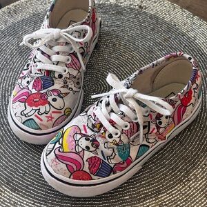 Vans Kids Unicorn and Cupcake Sneakers - White and Pink